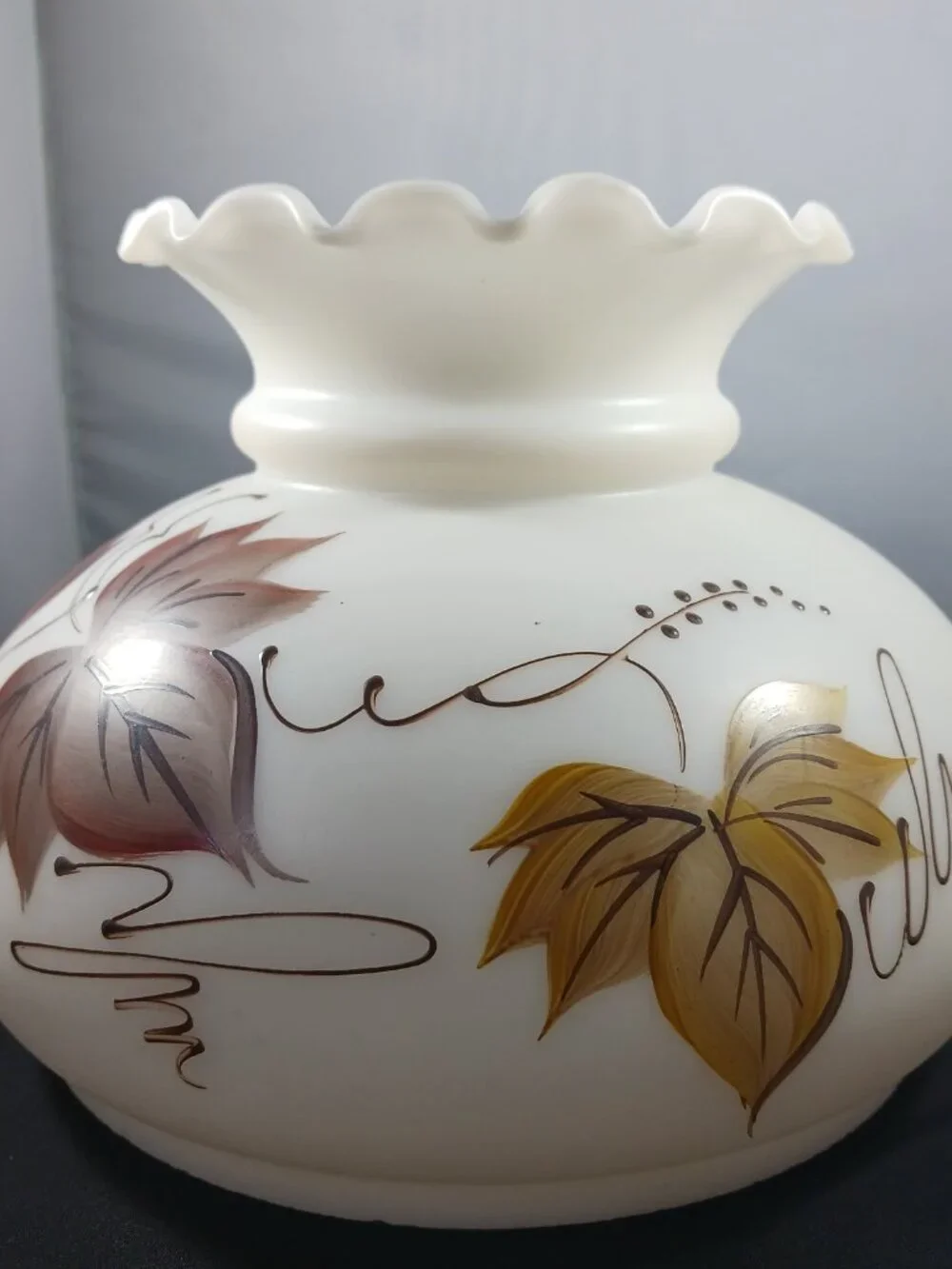 Hurricane Lamp Shades Fall Foliage Brown Leaf Design